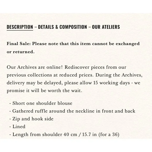 Sezane X Farm Rio Size US 10 Parioca Blouse One Shoulder Floral Crop Tropical - Picture 3 of 13